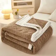 150*200cm Fleece Throw Blanket Soft Fluffy Warm Cozy Plush Fuzzy for Couch Sofa Bed,Brown