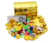 Pirate Treasure Box Children's Treasure Box Gold Coin Toy Treasure Box Toy