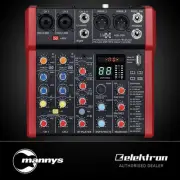 E-lektron A28 6-Channel Mixer w/ DSP FX Bluetooth & USB-A Audio Interface