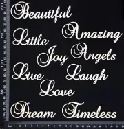 White Chipboard - Elegant Word Set - Mixed Set G