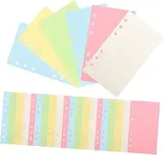 NUOBESTY 6 Hole Loose-Leaf Notebook Core A6 Size Dotted Notepad Refills for Writing 5 Color Planner Inserts