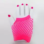 Fluro Pink Fishnet Gloves (Short)
