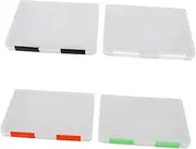 FOYTOKI 4PCS Storage Box Portable Plastic File Organizer for Documents Scrapbook Magazines Lightweight Lid for Office School Use