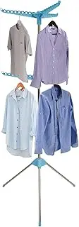 DJAPWPX 2 Layers/1 Layer Clothes Drying Rack with Rotating Clothes Rail Stainless Steel Laundry Drying Rack Foldable Laundry Drying Stand Laundry Air Dryer for 54/27 Pieces of Clothes (2 Layers Blue)