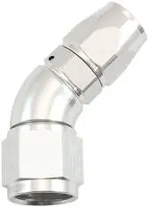 Aeroflow Stepped 45 Degree End -8 Hose to -10An Reducer Hose End Silvteflon - AF572-08-10DS