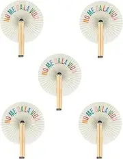 [Fisura] No Me Da La Vida Folding Fan Original Paper Fan Pai Pai in Bright Colours Wedding Guests Perfect for Celebration Party Ceremony Set of 5