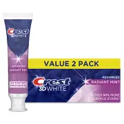 Crest 3D White Advanced Radiant Mint Toothpaste (2 Pack), EU SELLER