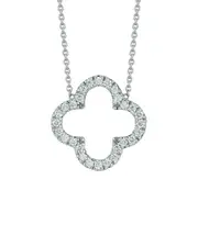 Nephora 14K 0.10 ct. tw. Diamond Open Clover Necklace