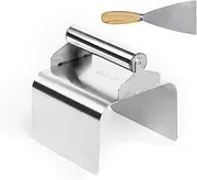 Landscape Curb Trowel Stainless Steel Concrete Curbing Trowel 4” x 6” x 4” Concrete Curb Tool Rectangle Edger Cement Model Making Tool with Handle and Putty Knife