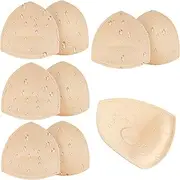 [Sermicle] Waterproof Swimsuit Bra Pad Inserts 4 Pairs, Push up Bra Pads Sewn Padded for Bikini Sports Bra A/B or C/D,D/E Cup