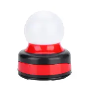 (Red)Outdoor Camping Portable Plastic Mini Round LED Flashlight Tent Light LS