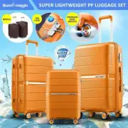 3 Piece Carry On Luggage Set Travel Suitcase Hard Shell Cabin Lightweight