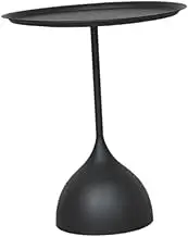 Fenteer Small Round Side Table Round Black Coffee Table Small Accent Pedestal Table Coffee Drink Cocktail Table for Sofa Couch Chair, Black Tall Shape