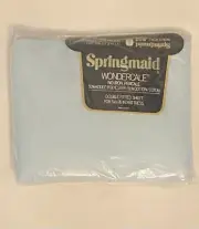 Vtg Springmaid Wondercale Blue Double Fitted Bed Sheet No Iron Percale New NOS