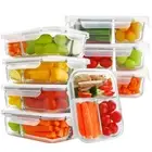 8 Pack Glass Meal Prep Containers 3 Compartment, 33oz Glass Food Storage Cont...