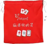 Drawstring Mahjong Tiles Bag Large Mahjong Storage Pouch Mahjong Organizer Set Bag for Women Fabric
