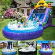 8x4M Commercial Giant PVC Inflatable Dual Water Slides Bounce House Large Pool