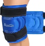 Atsuwell Ice Pack for Knee, Reusable Gel Ice Wraps for Knee, Flexible Cold Compress Cold Pack for Knee, Elbow, Shin, 1 Pack