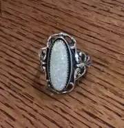 Native American White Opal Ring Size 5 NWT Signed