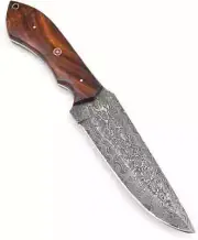 Fixed Blade Knife Damascus Steel Full Tang With Sheath Hunting Chef's Knife Item
