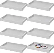 Inbagi 8 Pcs Small Velvet Jewelry StorageTray Stackable Drawers Organizer 8.3 x 4.7 x 1 Inches