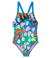 [Stella McCartney Kids] Stella McCartney Kids Floral ruffled swimsuit Y 4 blue