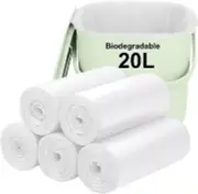 20L Biodegradable Bin Bags 100PCS, Bin Liner for Countertop Bin. Trash/Garbage/R