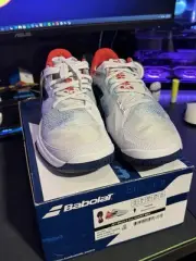 Babolat Jet Mach 3 Mens Tennis Shoes - Wht/Blue/Red - New