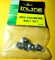 INLINE Single-Speed Fixed Gear BMX Track CRUISER Chain ring Bolts Bicycle CHROME