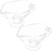 MOTHNUR Set of 2 Glass Sauce Boats for Dinner BBQ Picnics Comfortable Handle for Easy Serving