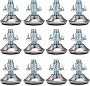 OwnMy M8 Adjustable Leveling Feet 12 Pcs Furniture Table Legs Felt Glide Pads T-Nut Leveler Sliders Protectors for Hardwood Floors（Adjust up to 1"/25mm）