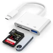 USB C SD Card Reader, 3-in-1 SD Card Adapter with SD MicroSD USB, Memory Card...