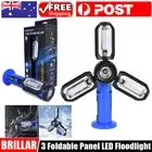 Brillar 3 Panel LED Floodlight Work Light COB Flashing Light Hook Magnetic Base