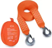 Tow Strap Heavy Duty with Hooks 2”X20’ 15,000LB Recovery Strap 6,8 Tons Towing S