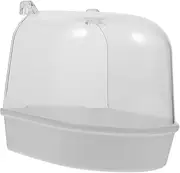 Totority Caged Bird Bath Covered Bath Cage for Small Birds Suitable for Canaries Budgies and Parrots Design White Color