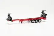 Herpa Hammar Truck Model Container Side Loader in Red, Miniature Scale 1:87, Collectable, Made in Germany, Plastic