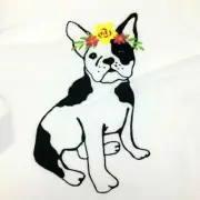 CYNTHIA ROWLEY FABRIC SHOWER CURTAIN PUPCHELLE FRENCH BULLDOG