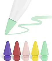 Metapen Pencil Tips for Apple Pencil 2nd and 1st Generation, Metapen A8-1:1 Original Size (5 Colors, 2X More Durable), Fit Well for iPad Pen for iPad Pro/Mini/Air (Red/Yellow/Purple/Pink/Cyan)