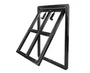 Lockable Plastic Pet Dog Cat Kitty Door for Screen Window Security Flap Gates Pet Tunnel Dog Fence Door for Home - 29X24CM black