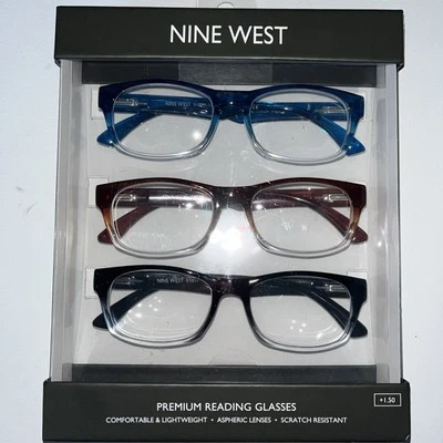 +1.50 Nine West Premium Reading Glasses Women's readers blue brown fade NEW