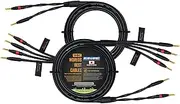 3 Meter - Canare 4S11 – Audiophile Grade - HiFi Star-Quad Bi-Wire Speaker Cable Pair with Eminence Gold Banana Connectors