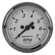 Autometer American Platinum Tachometer Electric Silver - 7,000 RPM, 2 1/16 Inch, AU1994
