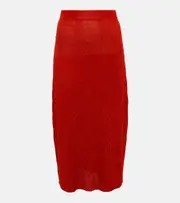 [Joseph] Joseph Metallic knit midi skirt AU 10 red