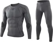 [LIUHD] Men’s Thermal Underwear Set Skiing Thermal Underwear Tight Compression Sweat Fast Drying Thermal Underwear for Indoors Outdoors and Sports