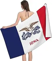 VPPUR Iowa State Flag Print Camping Bath Towel 52 x 32 in Soft Highly Absorbent Quick Dry Towels for Bathroom