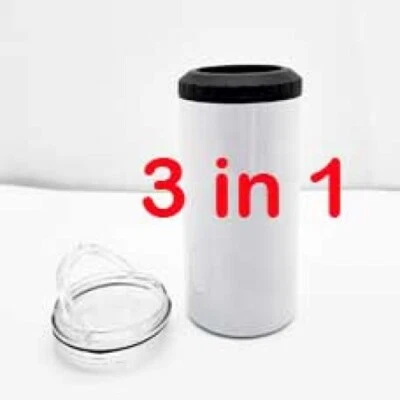 5x 3 in 1 Stainless Steel Double Wall Tumbler BOTTLE STUBBY Cooler sub print