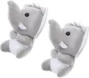2pcs Cute Elephant Stuffed Key Chain Ornaments Adorable Plush Bag Pendant for Home and Decoration Lightweight Craftsmanship