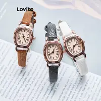 在飛比找蝦皮商城優惠-Lovito 優雅素色精緻羅馬數位法式復古石英女式手錶 LF