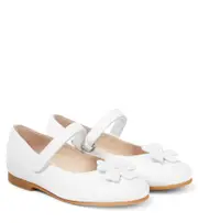 [Il Gufo] Il Gufo Floral-appliqué leather Mary Jane flats UK 8 white