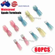 60X Heat Shrink Crimp Spade Terminal Kit Quick Disconnect Splice Wire Connectors